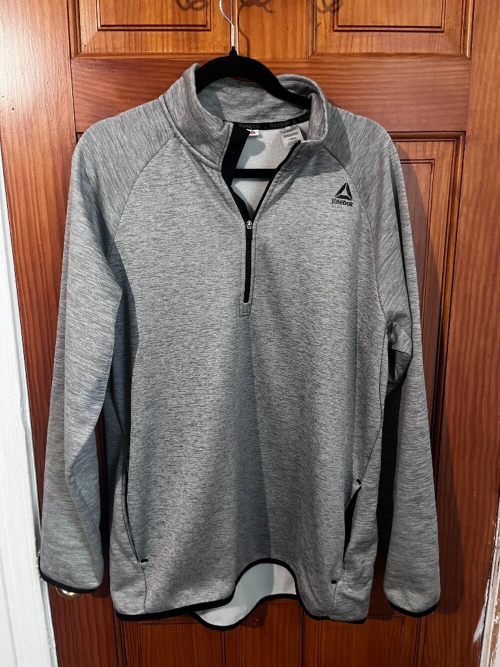 Reebok Men's Gray 1/4 Zip Athletic Sweatshirt Pullover